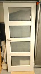 Opdekdeur 83x201.5 geslepen glas - z.g.a.n., Doe-het-zelf en Verbouw, Ophalen, 80 tot 100 cm, Binnendeur, Zo goed als nieuw