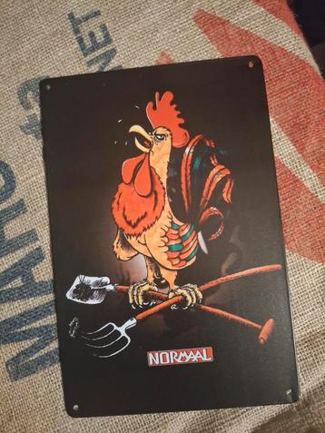 Uniek metalen wandbord Normaal Haan beschikbaar voor biedingen
