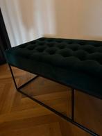 Suede donker groen bankje, Huis en Inrichting, Overige materialen, Minder dan 50 cm, 100 tot 125 cm, Ophalen of Verzenden