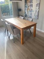 Eettafel van teakhout 180 lang, 90 cm breed, Huis en Inrichting, Ophalen, Gebruikt, Teakhout, 50 tot 100 cm