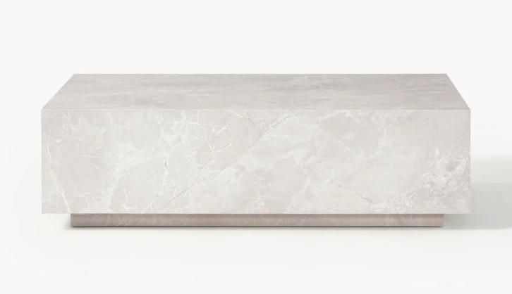 Salontafel Lesley in travertijn look Westwing collectie, Huis en Inrichting, Tafels | Salontafels, Zo goed als nieuw, 50 tot 75 cm