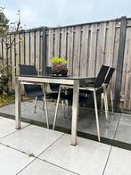 Tuintafel met 4 stoelen, Tuin en Terras, Ophalen, 4 zitplaatsen, Gebruikt, Aluminium