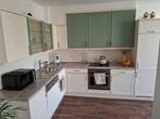 Hoekkeuken incl apparatuur vanille/groen afm 2,25 x 3,05 m, Huis en Inrichting, Keuken | Complete keukens, Ophalen, Gebruikt, Hoekkeuken