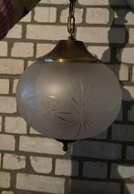Vintage hanglamp bol, Minder dan 50 cm, Glas, Gebruikt, Ophalen of Verzenden