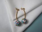 Oorbellen/ kettinkjes met gekleurde bolletjes, Sieraden, Tassen en Uiterlijk, Oorbellen, Verzenden, Zo goed als nieuw, Overige kleuren