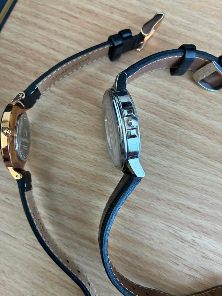 Twee Mooie Horloges - Dames en Heren/Uniseks, Overige merken, Leer, Staal, Polshorloge