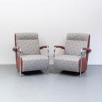 2x Leolux Scylla Hoge Rug crême rondjes motief / rood, Huis en Inrichting, Fauteuils, Ophalen of Verzenden, Zo goed als nieuw