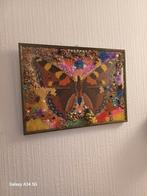 Geborduurde Vlinder met Kralen - Wanddecoratie, Ophalen of Verzenden