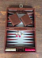 Vintage magneet backgammon faux leer reiskoffer, Ophalen of Verzenden, Gebruikt