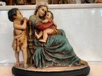 Zittende Maria met kindje Jezus en st. Janneke/ gips., Antiek en Kunst, Antiek | Religie, Ophalen of Verzenden