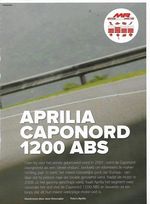 2 Losse reportages Aprilia Caponord 1200, 2013/2014 (NL)., Boeken, Motoren, Zo goed als nieuw, Merk of Model, Ophalen of Verzenden
