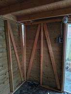 Prefab schuurtje grenen/vuren (gedemonteerd), Tuin en Terras, Ophalen, Gebruikt, Hout, Overige typen