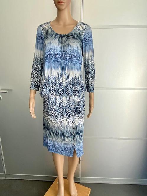 G387 Expresso mt. M=38/40 jurk jurkje blauw/wit, Kleding | Dames, Jurken, Zo goed als nieuw, Maat 38/40 (M), Blauw, Knielengte
