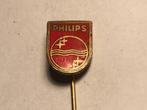 Emaille PHILIPS Speld (Rood/Messingkleur)., Verzenden, Zo goed als nieuw, Merk, Speldje of Pin