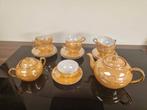 Chinees porselein oranje parlemoer theeservies, Verzamelen, Ophalen, Zo goed als nieuw, Porselein, Compleet servies