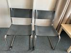 5 Vintage grijs lederen Bauhaus stoel van Mart Stam, Italië, Huis en Inrichting, Stoelen, Ophalen of Verzenden, Gebruikt, Zwart