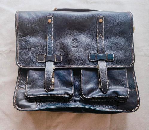 heren aktetas, Sieraden, Tassen en Uiterlijk, Tassen | Schooltassen, Zo goed als nieuw, Aktetas of Boekentas, Blauw, Leer, Ophalen of Verzenden