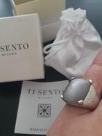 Ti Sento Zilveren Ring ,Grijs geslepen steen ,Maat 54, Ophalen of Verzenden, Zo goed als nieuw, 17 tot 18, Dame