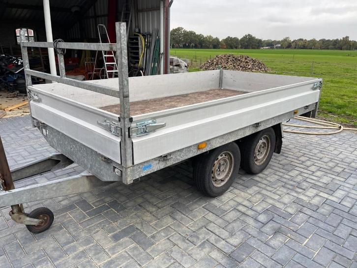 Hapert plateauwagen 305x160 + afdekzeil. Prijs = NETTO!, Auto diversen, Aanhangers en Bagagewagens, Zo goed als nieuw, Ophalen