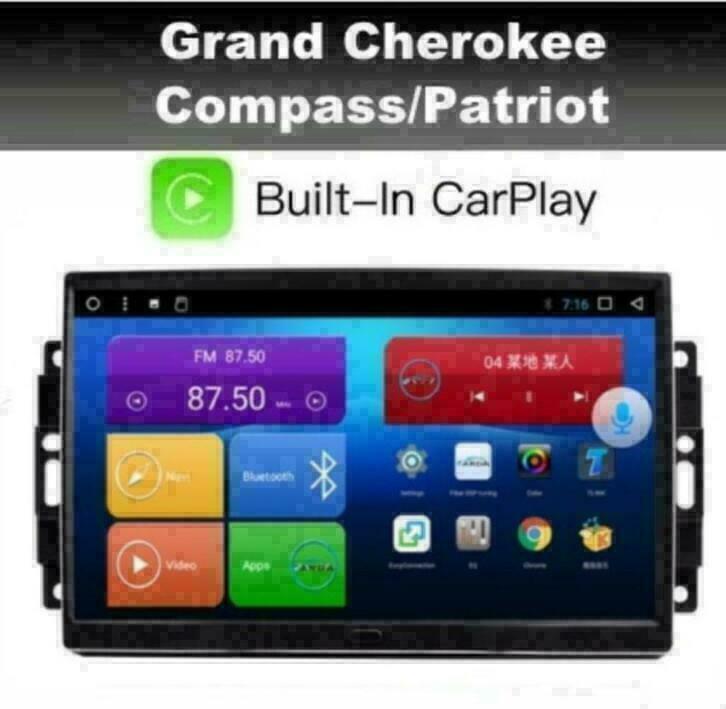 Jeep Grand Cherokee navigatie dab+ android 10 carplay wifi, Auto diversen, Autoradio's, Nieuw, Ophalen of Verzenden