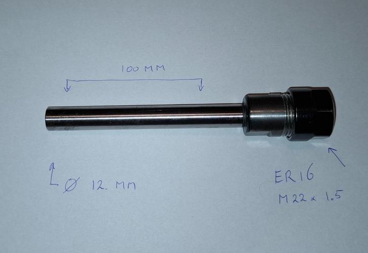 ER16 spantang houder. Naar 12mm, Doe-het-zelf en Verbouw, Draaibanken, Gebruikt, Onderdeel, Minder dan 500 mm, Verzenden
