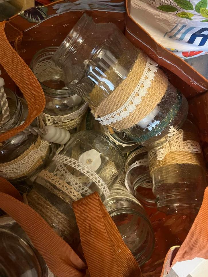 Bruiloft Potjes - Decoratie, Huis en Inrichting, Woonaccessoires | Kandelaars en Kaarsen, Zo goed als nieuw, Kandelaar, Minder dan 25 cm