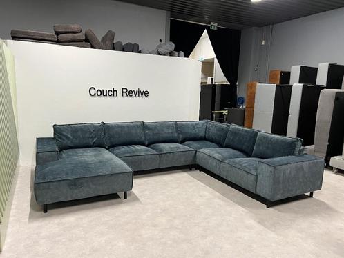 GRATIS LEVERING Z.G.A.N Velvet u-bank 395x300 Gereinigd, Huis en Inrichting, Banken | Bankstellen, Zo goed als nieuw, Vierpersoons of meer