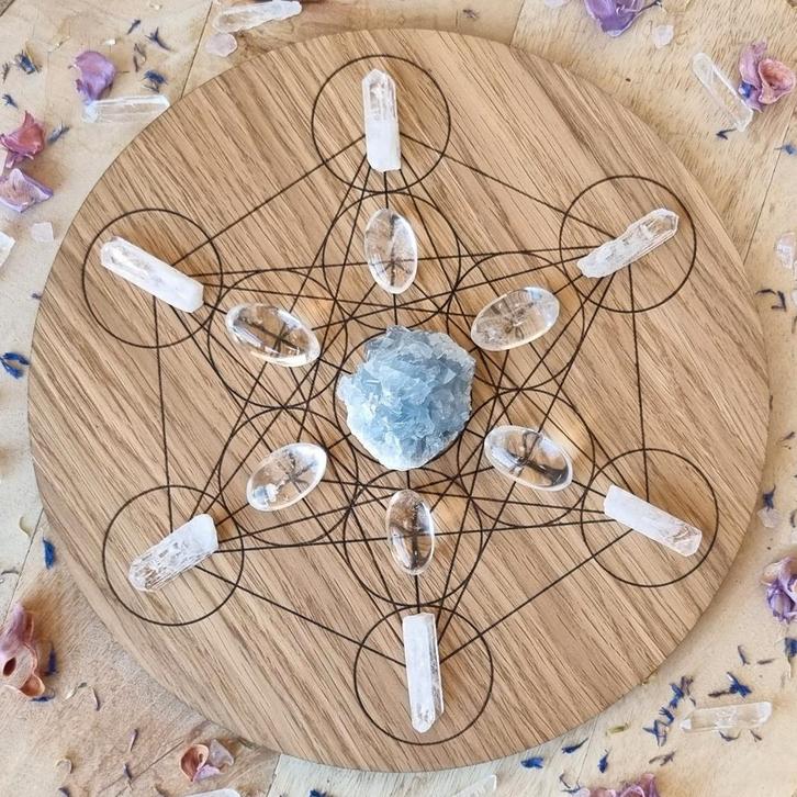 Kristal Grid Angel Connection | Celestien en Danburiet, Verzamelen, Mineralen en Fossielen, Mineraal, Ophalen of Verzenden