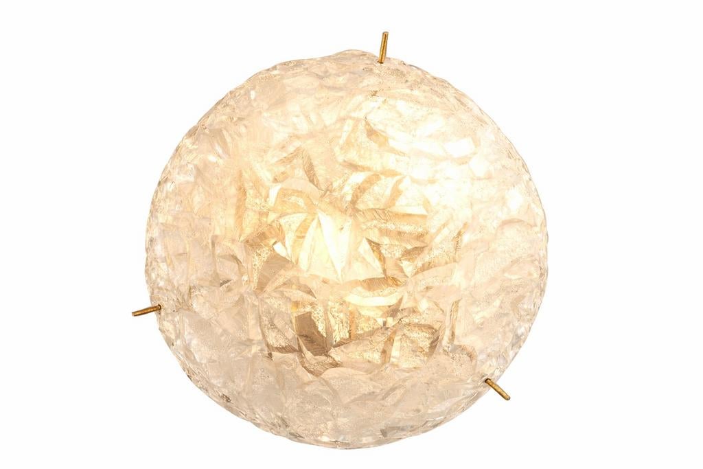 DESIGN. Ice Glass Kaiser Leuchten plafonnière, Devintagerie@gmail.com, 70s, Ophalen of Verzenden, Hoofdstraat 70 Terborg