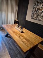 Houten Eettafel met Metalen Onderstel, Huis en Inrichting, Tafels | Eettafels, Ophalen, Gebruikt, 100 tot 150 cm, 150 tot 200 cm