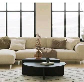 Nieuwe ronde Salontafel Japandi/Industrieel zwart 90x30x60  beschikbaar voor biedingen