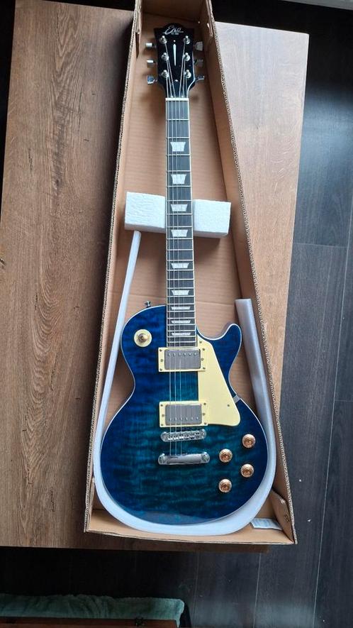 Eko Les Paul - Blauw - Zo goed als nieuw!, Muziek en Instrumenten, Snaarinstrumenten | Gitaren | Elektrisch, Zo goed als nieuw