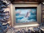 Olieverf Schilderij Zeilschepen in Sierlijst, Ophalen of Verzenden