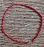 bloedkoraal ketting,14krt,sluiting echt!!, Ophalen of Verzenden, Gebruikt, Rood, Steen of Mineraal