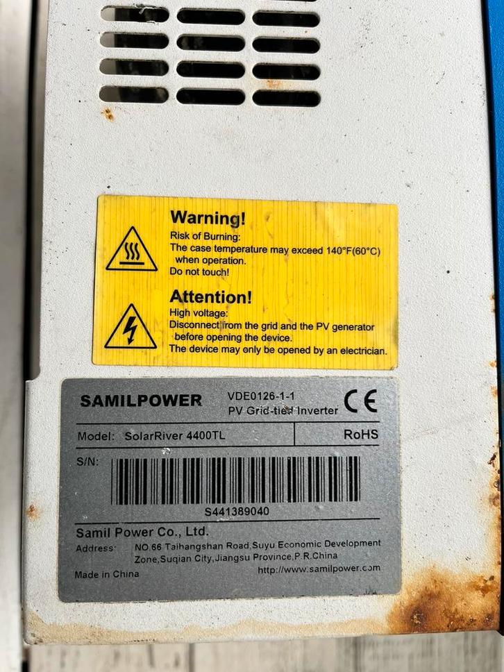 Solar River omvormer 4400TL 4kw, Doe-het-zelf en Verbouw, Elektra en Kabels, Gebruikt, Overige typen, Ophalen