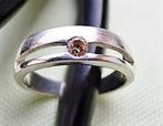 Moderne ring met citrien, 925 zilver (7175-2079), Ophalen, 18 tot 19, Zo goed als nieuw, Dame