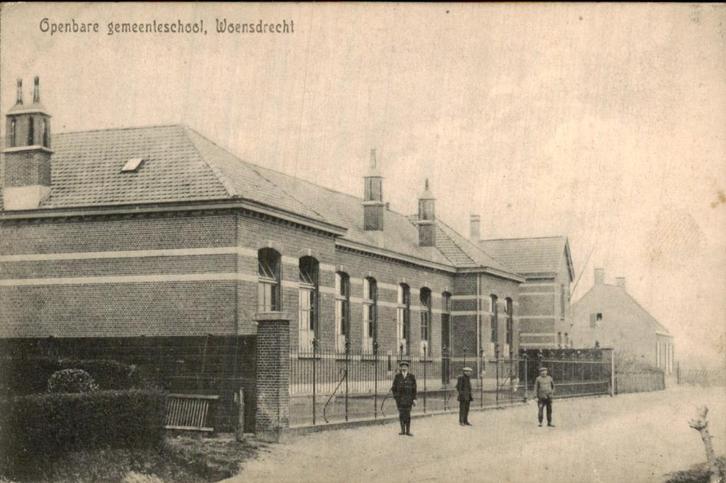 Woensdrecht - Openbare gemeenteschool, Verzamelen, Ansichtkaarten | Nederland, Ongelopen, Noord-Brabant, Voor 1920, Ophalen of Verzenden