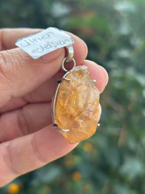 Citrien Edelsteen Hanger Handgemaakt, Sieraden, Tassen en Uiterlijk, Kettinghangers, Nieuw, Steen of Mineraal, Geel, Overige voorstellingen