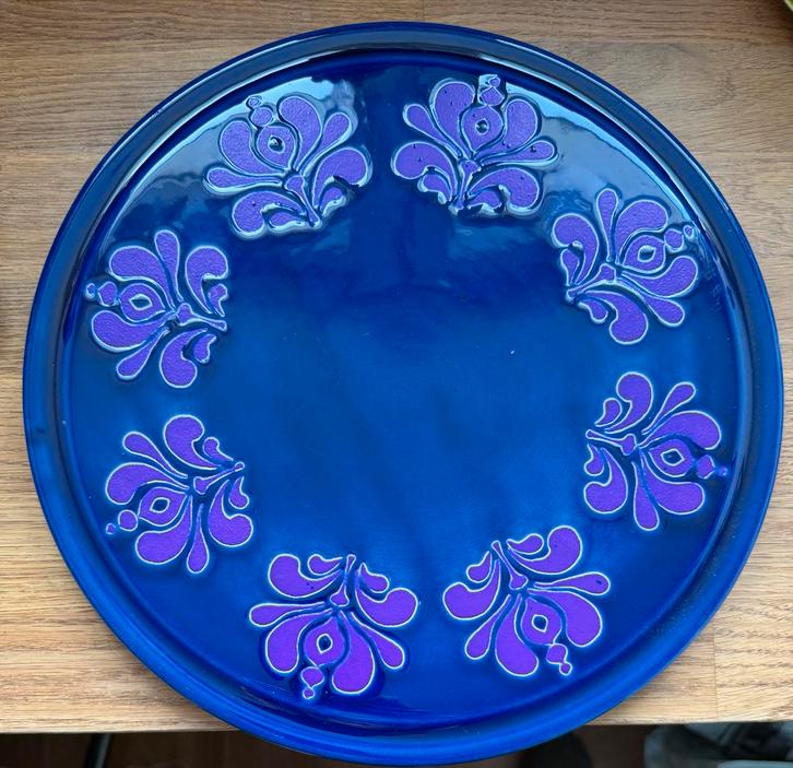 Vintage F. Mulder Amersfoort Keramiek Taartschotel, Huis en Inrichting, Woonaccessoires | Dienbladen, Gebruikt, Overige materialen