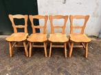 Licht eiken stoelen, 4 st, Vier, Gebruikt, Bruin, Hout