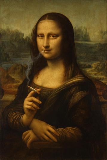 Mona Lisa Sigaret canvas beschikbaar voor biedingen