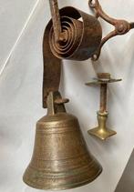Trekbel huisbel met bijpassende deurknop, antiek, Antiek en Kunst, Ophalen of Verzenden
