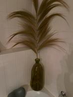 Grote groene vaas met veer - i.v.m. emigratie, Huis en Inrichting, Woonaccessoires | Vazen, Gebruikt, 50 tot 75 cm, Ophalen of Verzenden