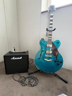 Gretsch elektrische gitaar + Marshall versterker + standaard, Muziek en Instrumenten, Hollow body, Met versterker, Zo goed als nieuw