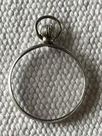 Antieke zilveren glazen medaillon, Ophalen of Verzenden, Zilver, Hanger
