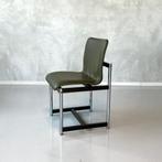 Thereca eetkamerstoel vintage design groen leer palissander, Huis en Inrichting, Stoelen, Ophalen, Nl, Overige kleuren, Thereca