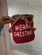 Merry christmas jute bloempot met strik - rood model, Ophalen of Verzenden