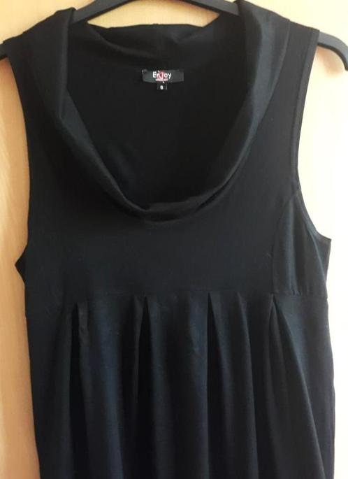 Korte zwarte jurk/tuniek met wijde hals van Enjoy - mt S, Kleding | Dames, Jurken, Zo goed als nieuw, Maat 36 (S), Zwart, Boven de knie
