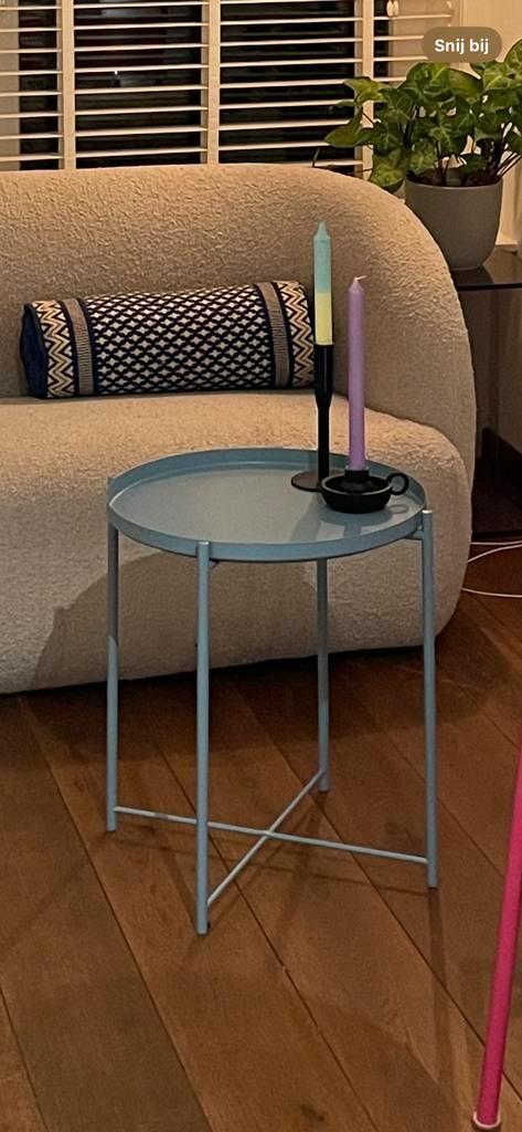 GLADOM bijzettafel of salontafel - 2 stuks blauw, Huis en Inrichting, Tafels | Bijzettafels, Zo goed als nieuw, Rond, 45 tot 60 cm