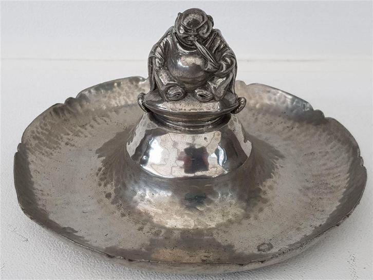 D070 Schaal Gero Georg Nilsson met Boedha, Antiek en Kunst, Antiek | Tin, Ophalen of Verzenden